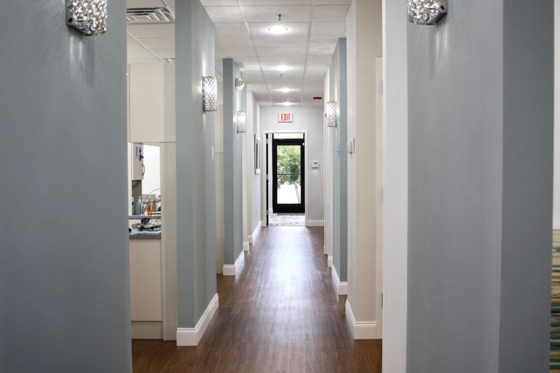 hallway to patient rooms at Loudoun Family Dental