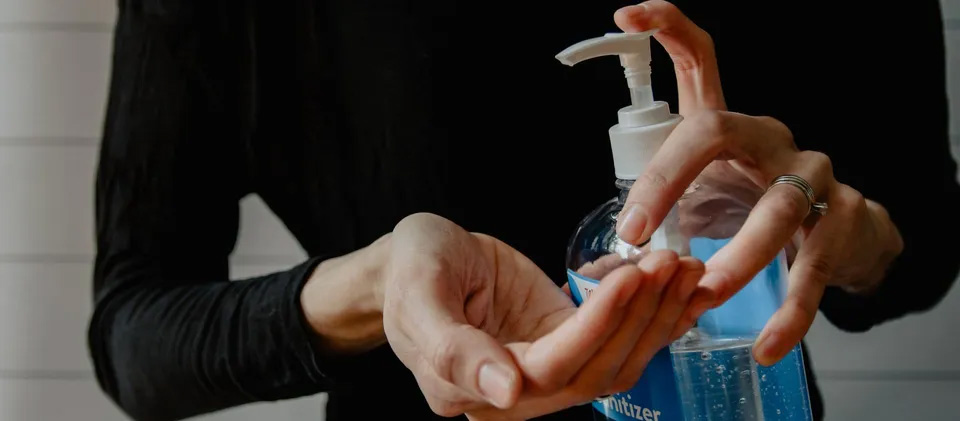 Washing hand with Sanitizer