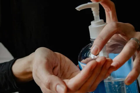 Washing hand with Sanitizer