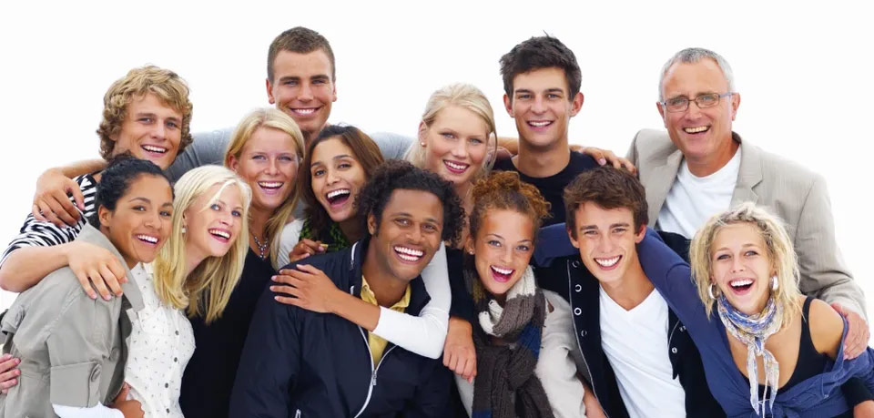 Group of the people smiling